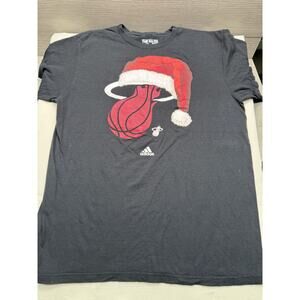 Miami Heat Santa Christmas T-shirt. Size large Adidas